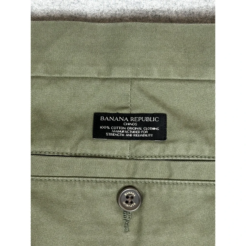Banana Republic Gavin‎ Chino Pants Mens 32x34 Olive Green Excellent Straight Leg
